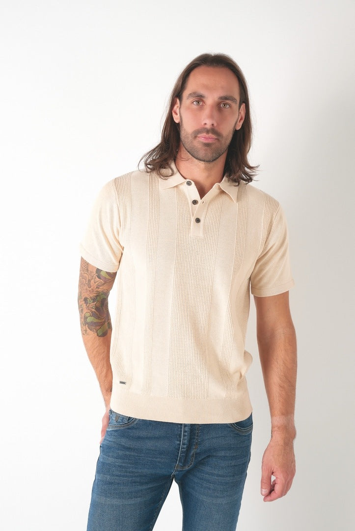 Polo en maille rayures Homme
